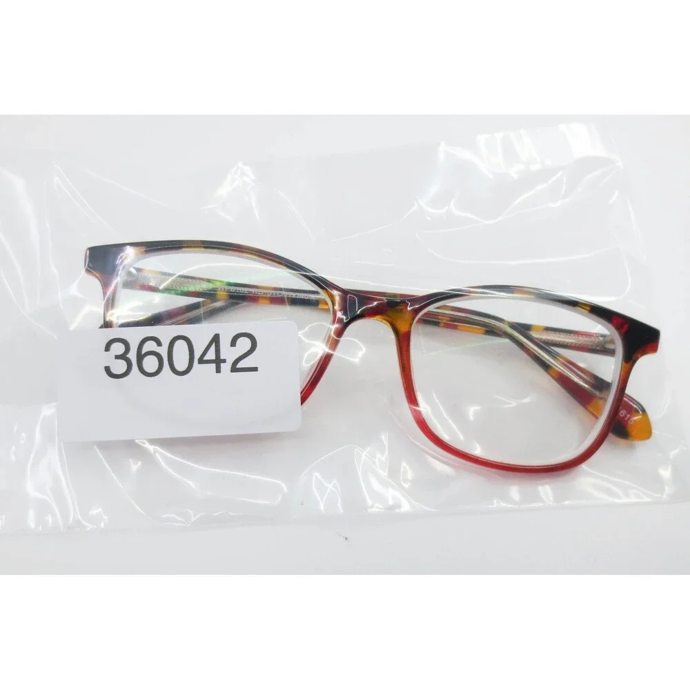 Red Tortoise shell Rectangular Full Rim Eyeglass Frames WP8102-RD 51-17-140